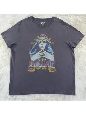 David Bowie Men’s Gray Cotton T-shirt Size XXL Sphinx Classic Rock Band Tee